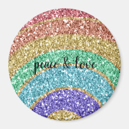 Glitter Sparkle Gold Rainbow gepersonaliseerd Magneet