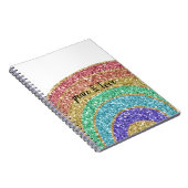Glitter Sparkle Gold Rainbow gepersonaliseerd Notitieboek (Rechterzijde)