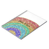 Glitter Sparkle Gold Rainbow gepersonaliseerd Notitieboek (Linkerzijde)