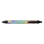 Glitter Sparkle Gold Rainbow gepersonaliseerd Zwarte Inkt Pen (Achterkant)