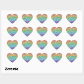 Glitter Sparkle Gold Rainbow Hart Sticker (Vel)