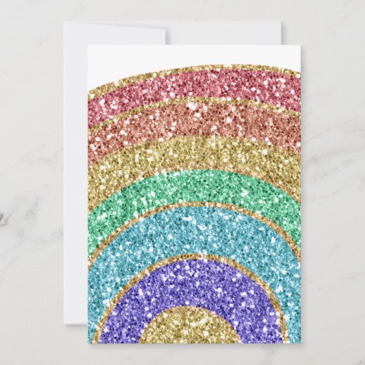 Glitter Sparkle Gold Rainbow Kaart (Voorkant)