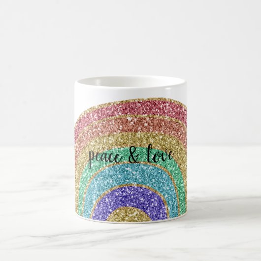Glitter Sparkle Gold Rainbow Koffiemok (Center)