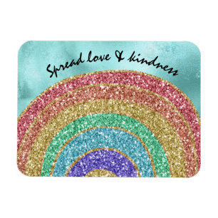 Glitter Sparkle Gold Rainbow Magneet