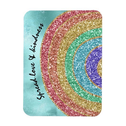 Glitter Sparkle Gold Rainbow Magneet (Verticaal)
