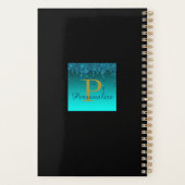 Glitter Sparkle het Monogram Aangepaste Naam Geper Planner (Achterkant)