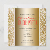 Glitter Sparkle Invitation Gold Holiday Kaart (Achterkant)