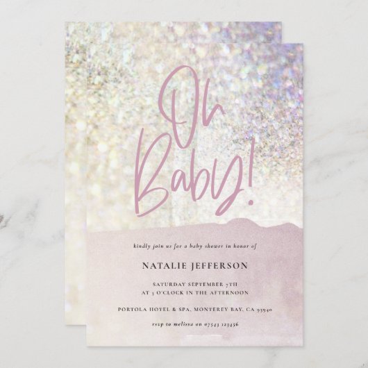 Glitter sparkle, klastige oh baby! douche (Voorkant / Achterkant)