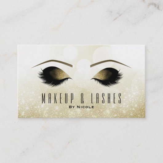 Glitter Sparkle Makeup Eyelashes Beauty Spa Visitekaartje (Voorkant)