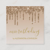 Glitter Sparkle Microblading Gold Luxe Vierkante Visitekaartje (Voorkant)