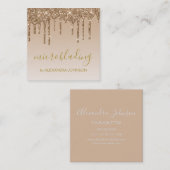 Glitter Sparkle Microblading Gold Luxe Vierkante Visitekaartje (Voorkant / Achterkant)