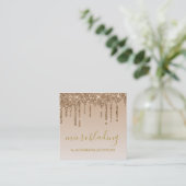 Glitter Sparkle Microblading Gold Luxe Vierkante Visitekaartje (Staand voorkant)