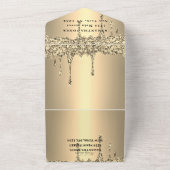 Glitter Sparkle Modern Elegant Sweet 16 All In One Uitnodiging (Buitenkant)