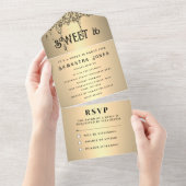 Glitter Sparkle Modern Elegant Sweet 16 All In One Uitnodiging (Afscheurbaar)