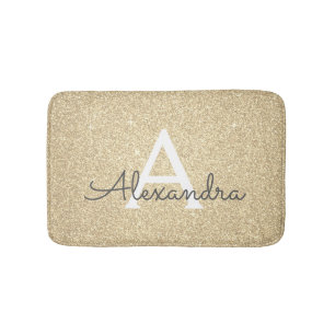 Glitter Sparkle Monogram Bath Mat