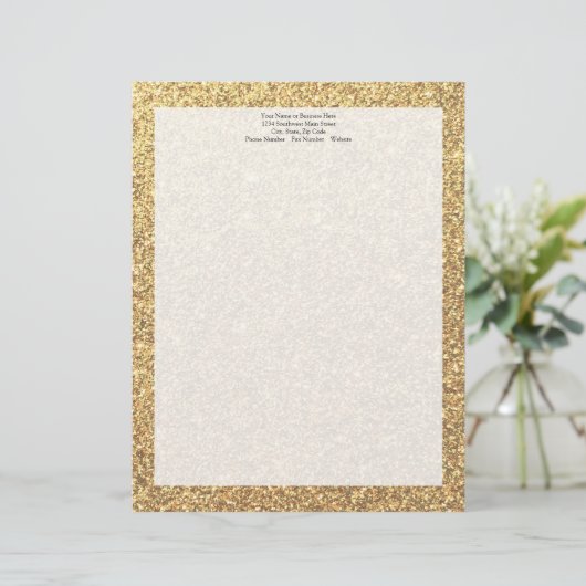 Glitter Sparkle Pattern-achtergrond Custom Briefhoofd (Staand voorkant)