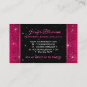 Glitter Sparkle Pink Crown Juwels Accessoires Visitekaartje (Achterkant)