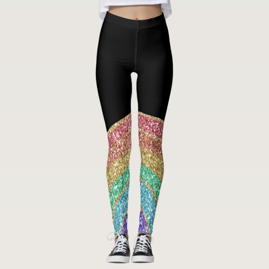 Glitter Sparkle Rainbow Leggings (Voorkant)
