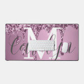 Glitter Sparkle Roos Blush Girly Pink Naam Bureaumat (Keyboard & Muis)