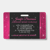 Glitter Sparkle Roze Kroon Sieraden Accessoire Ste Badge (Achterkant)