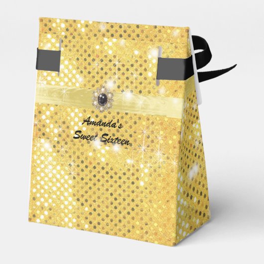 Glitter Sparkle Satin Ribbon op maat Bedankdoosjes (Achterkant)