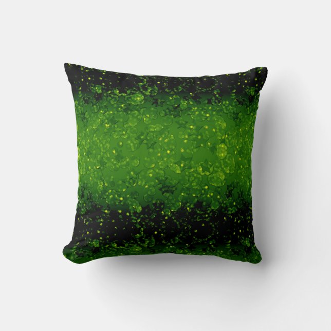 Glitter sparkle seamless confetti green shine dark kussen (Voorkant)