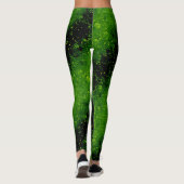 Glitter sparkle seamless confetti green shine dark leggings (Achterkant)