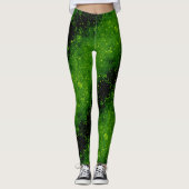 Glitter sparkle seamless confetti green shine dark leggings (Voorkant)