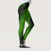 Glitter sparkle seamless confetti green shine dark leggings (Rechts)