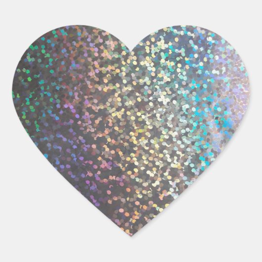 Glitter sparkle sequentie in confetti meerkleurige hart sticker (Voorkant)