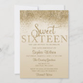 Glitter Sparkle Sweet 16 Birthday Kaart (Voorkant)