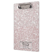 Glitter Sparkle White Stripes Modern Gepersonalise Klembord (Links)