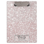 Glitter Sparkle White Stripes Modern Gepersonalise Klembord (Voorkant)