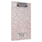 Glitter Sparkle Witte Strepen Modern Gepersonalise Klembord (Rechts)