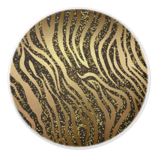 Glitter Sparkle Zebra Oerwoud Safari Glam Keramische Knop