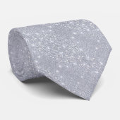 Glitter Sparkle Zilver Modern Stropdas (Opgerold)