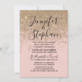 Glitter Sparkles Blush Pink Weddenschap Kaart (Voorkant)