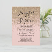Glitter Sparkles Blush Pink Weddenschap Kaart (Staand voorkant)