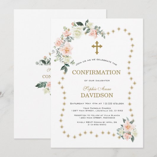 Glitter Sparkles Lijst Flowers Gold-bevestiging Kaart (Voorkant / Achterkant)