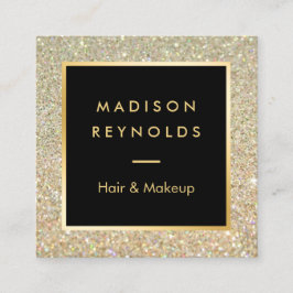 Glitter Sparkles Modern Fashionable Vierkante Visitekaartje