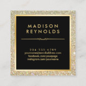 Glitter Sparkles Modern Fashionable Vierkante Visitekaartje (Achterkant)