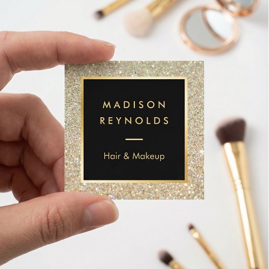 Glitter Sparkles Modern Fashionable Vierkante Visitekaartje