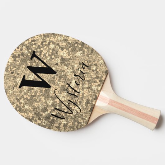 Glitter Sparkles Monogram Chalkboard Tafeltennisbatje (Zijkant)