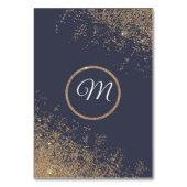 Glitter Sparkles Navy Blue Table Numbers Kaart (Achterkant)