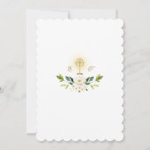 Glitter Sparkles White Floral Heilige Communie Kaart (Achterkant)