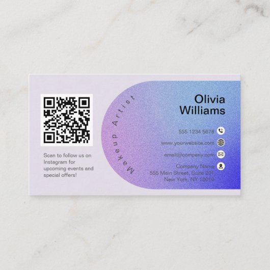 Glitter Sparkling Beauty Salon Make-up Artiest Visitekaartje (Achterkant)