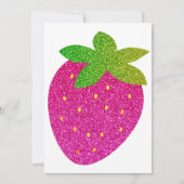 Glitter Sparkling Y2K Roze Aardbei 1e Verjaardag Kaart (Achterkant)