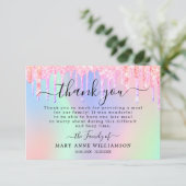 Glitter Sparkly Funeral Food Hartelijk dank Bedankkaart (Staand voorkant)