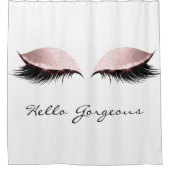 Glitter Sparkly Hallo prachtige witte roze ogen Douchegordijn (Voorkant)