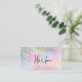 Glitter Sparkly Holographic Signature Monogram Visitekaartje (Staand voorkant)